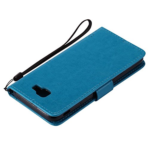 Hmtechus Galaxy J5 Prime Case On5 2016 Case 3D Crystal Embossed Love Cat Butterfly Handmade Diamonds Bling Pu Flip Stand Card Holders Wallet Cover For Samsung Galaxy J5 Prime Wishing Tree Blue Kt #TOP3