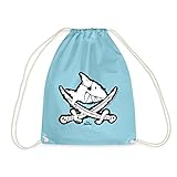 Spreadshirt Käpt'n Sharky Flagge Haifisch Turnbeutel, Aqua