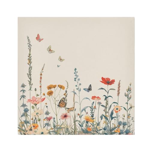 Servilletas de Tela con Diseño de Flores y Mariposas, Pack x6 miniatura 1