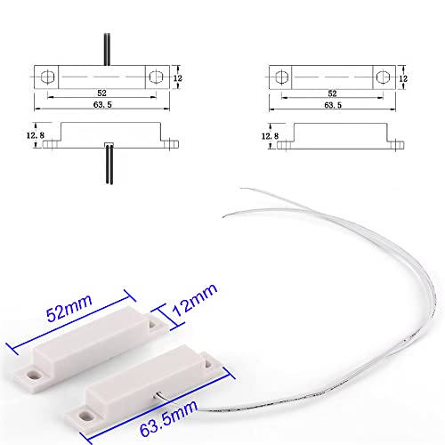 Gufastore 10pcs Surface Mount Alarm 10W 100V 0.5A in Max Magnetic Contact Ideal for Door Window Security with Lead Wire and 3M Adhesive Paper