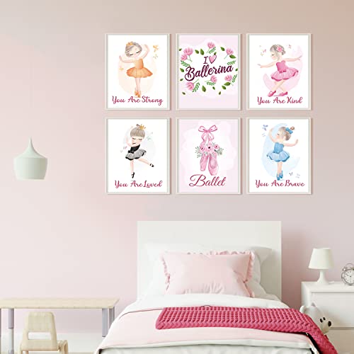 Mtl Hoe Ballet Girls Room Decor Ballerina Kids Room Decor For Girls Motivational Black Girl Wall Art Posters For Tween Girls Room, Girls Room Wall Art For Girls Bedroom (6 Pcs, 8 X 10 In Unframed) #TOP5