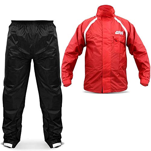 Capa de Chuva Nylon Givi Preto e Vermelho Impermeável Tam GG