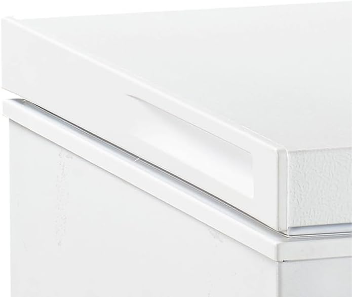 FrigeluX CCO400BE Chest Freezer, closed view, showing the exterior and control panel.