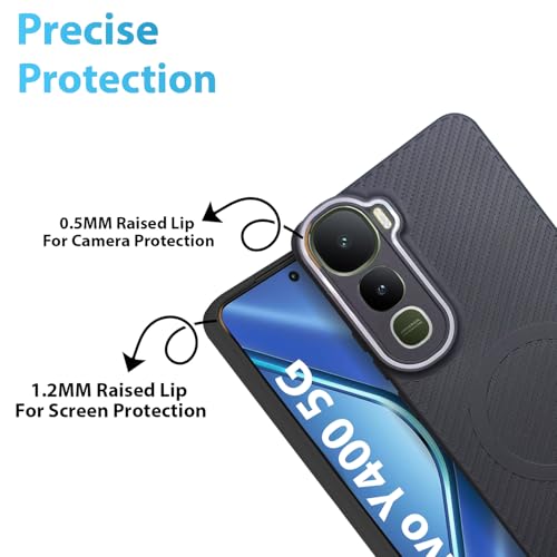 Image of LIRAMARK Rugged Carbon Fibre TPU Armor Silicone Back Cover Case for Vivo Y400 5G