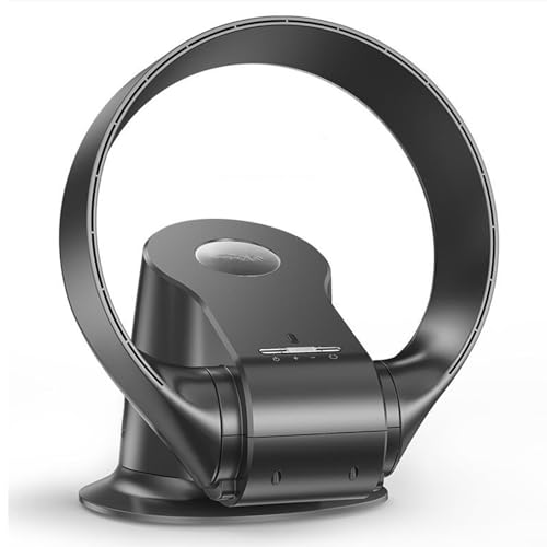 SWEPER Ventilador Sin Aspas Montado En La Pared Ventilador De Pared E 7 Velocidades Ventilador De Escritorio De Refrigeración Oscilante/giratorio Potente Enfriamiento Para Casa Y Oficina(Negro)