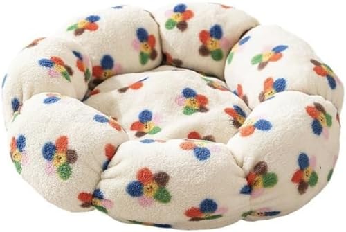 CokBlu 円形ペットベッド猫・犬用滑り止め機能付き・洗濯可能でふんわり蓬松、四季対応で秋冬防寒・全年可愛いペットクッション?