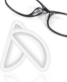 Eyeglass Nose Pads, Soft Silicone Adhesive Air Chamber Glasses Nose Pads, 3.5mm Heighten Nose Pads for Plastic Frames, 12 Pairs (Clear)