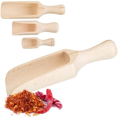Smart-Planet Gewürzschaufel Set 3 Stück - 3 Größen - Gewürzlöffel - Füllschaufel Holz Cover