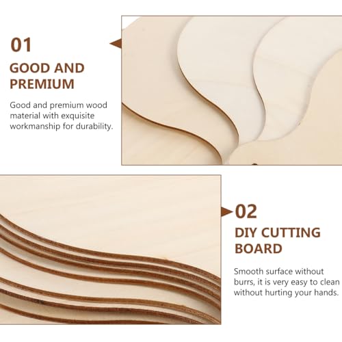 Tabla de cortar redonda de madera con mango 2 piezas miniatura 5