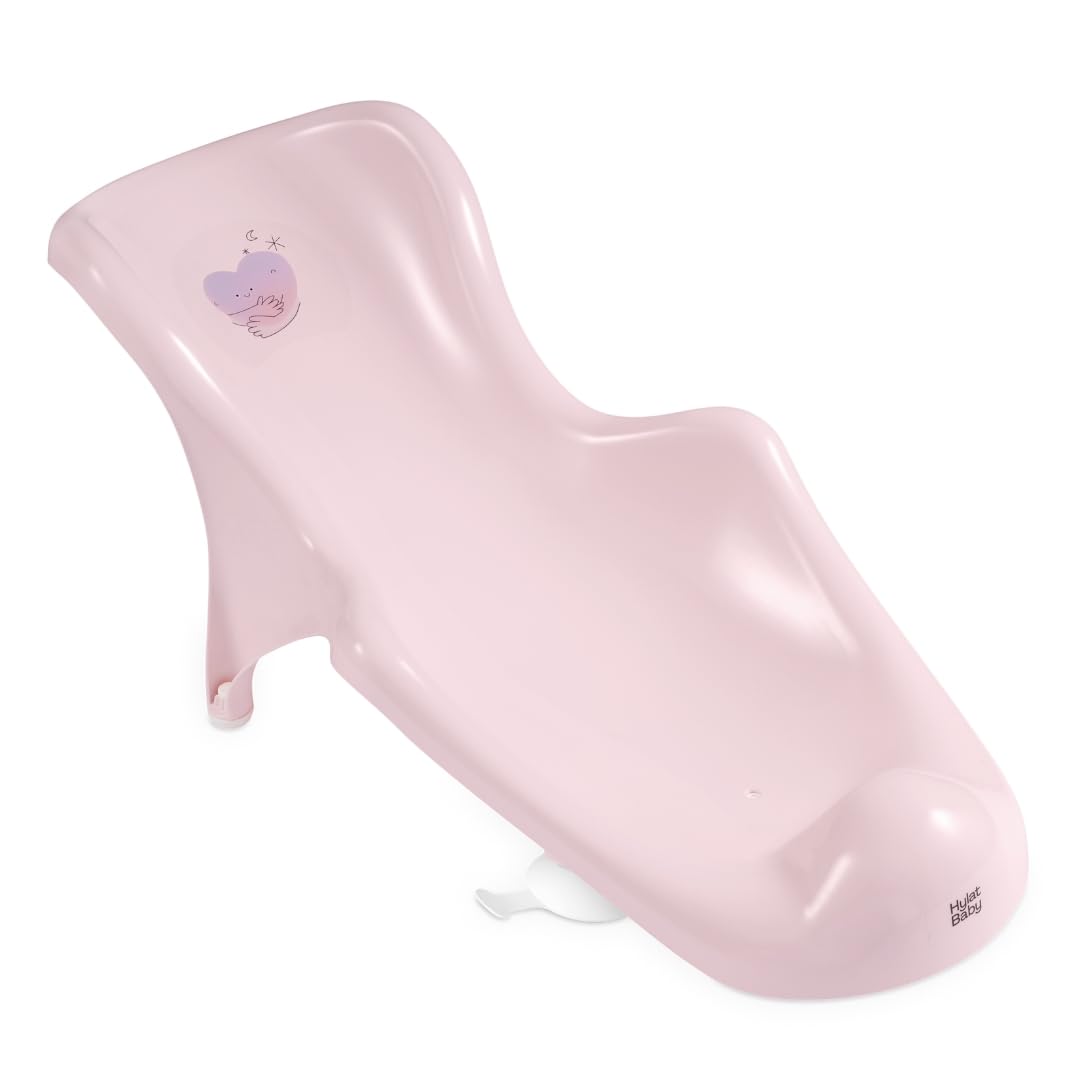 Hylat Baby Baignoire avec Transat de Bain pour Bebe - Hug Me Rose - Certificat TÜV Rheinland - idéale pour nouveau-nés et bébés jusqu'à 12 mois - Collection Lite - Bain Bebe Enfant Benoire