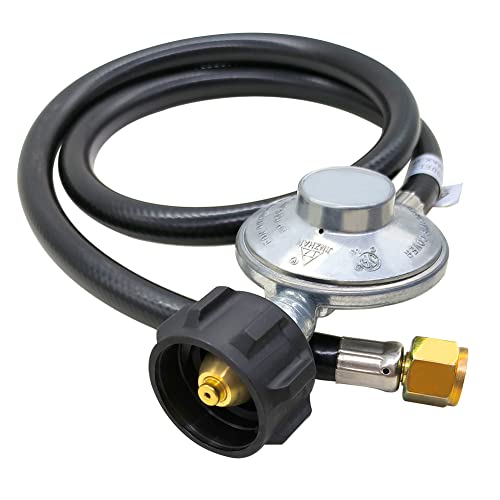 Hooshing 3 Feet Propane Hose with Regulator Universal Gas Grill Regulator and Hose Replacement for LP Gas Grill, Heater and Fire Pit
