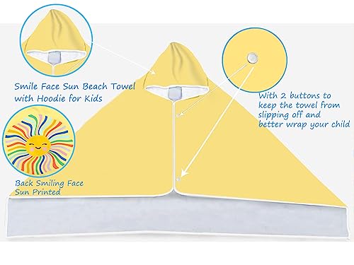 Kids-Sun-Hooded-Beach-Towel-Cute-Smiling-Face-Sun-Printed-Large-Microfiber-Beach-Bath-Towel-with-Hood-for-Girls-50x30-Soft-Absorbent-Quick-Dry-Beach-Swim-Pool-Towel-for-Toddler-Sun 41NIuJHjsJL