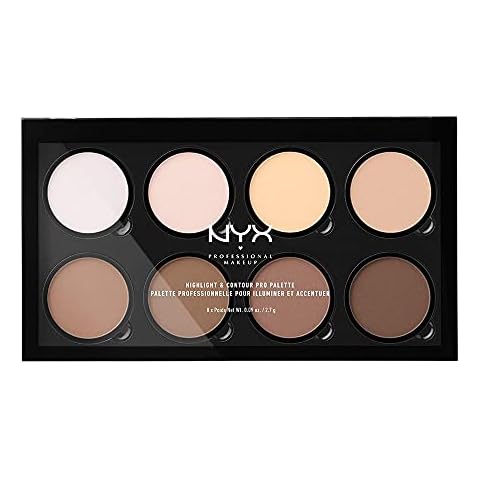 NYX Professional Makeup Highlight & Contour Pro Palette, Puder Konturen Kit, 8 verblendbare Matte und Perlmutttöne Cover