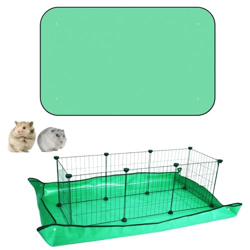 AURIVEE Fondo de Jaula 150x100cm | Manta Impermeable para Cobayas & Conejos, Base de PVC Resistente para Interior/Exterior, Fácil Limpieza (Verde)
