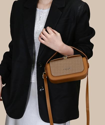 Trendy Vegan Leather Crossbody Purses for Women Small Chic Shoulder Tote Bag Satchels Buckle Top Handle Handbags 20253