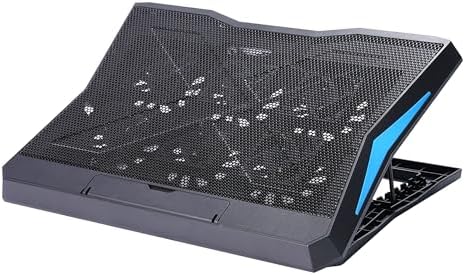 GMJ ノートパソコン冷却パッド 冷却台 冷却ファン【６機搭載】 6段階高度調整 風量調節 ノートPCクーラー 大風量 低騒音 メタルメッシュデザイン 滑り止め付き ledストリップライト付 9-17インチノートPC対応 / Macbook/Macbook Pro / PS3 / PS4等に対応 オフィス/在宅勤務/出張などに適用 日本語取扱書付