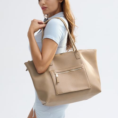 Vegan Leather Tote with Sleeve
