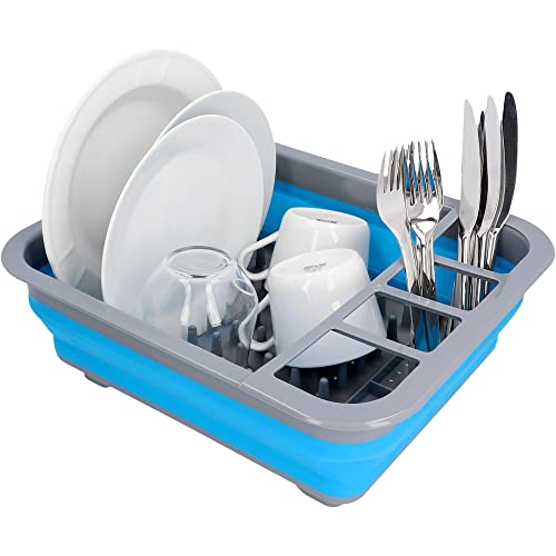 cartrend Caravan Geschirrabtropfer, faltbar, für Teller, Gläser, Tassen,...