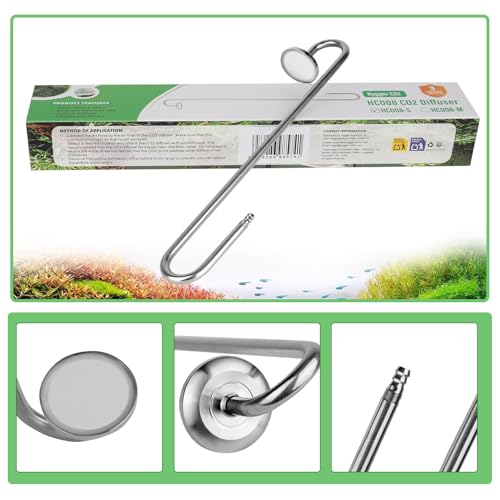 Image of Stainless Steel CO2 Difusser Atomizer Used for Aquarium Plants，Water Grass Tank,Fine and Uniform Bubbles, Durable and Not Easy to Rust (S(25cm))