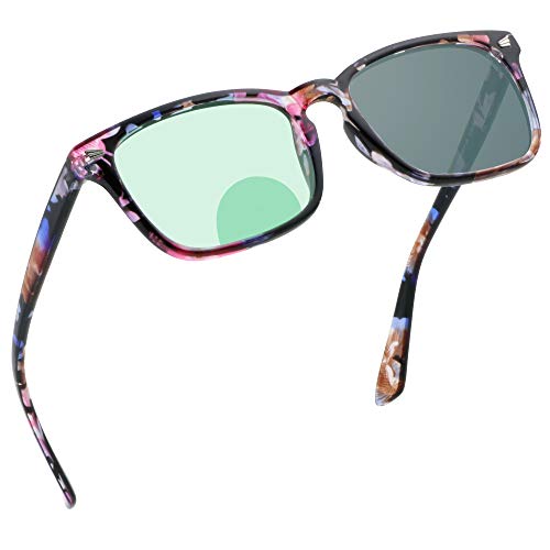 YEIN Bifocal Reading Glasses, Photochromic Gray Sunglasses, 0.00/+1.75 Magnification for Women