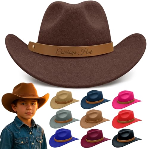Custom Toddler Cowboy Hat for Boys Girls Personalized Name Western Hat with Leather Hatband for Men 10 Colors
