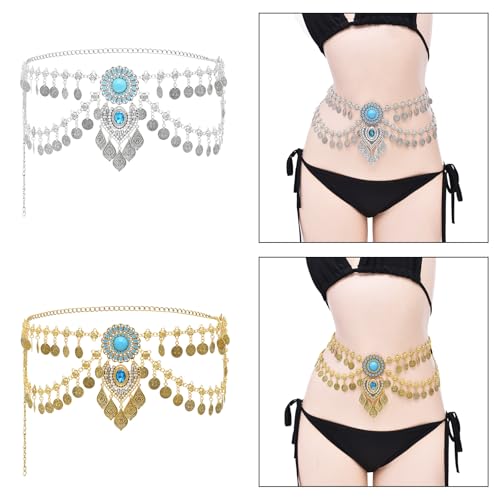 UncleS Stilviser Metal Chain Belt Multi Layer Waist Chain Layer Belly Decoration for Belly Dance Parties Theatre Performances Edge Dance Belt2