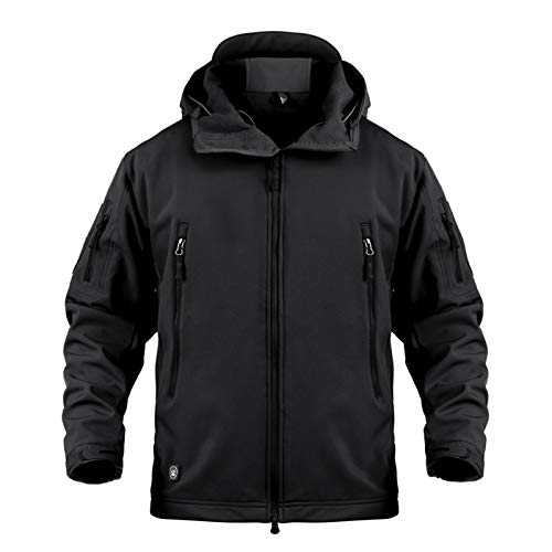 YEVHEV Tactical Jacket for Men Hunting Coat Hooded Skiing Jackets Softshell Fleece for Winter Outdoor