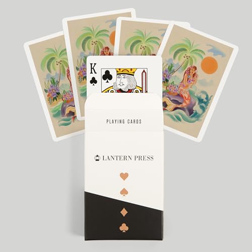 Lantern Press Tropical Mermaid, 52 naipes poker miniatura 6
