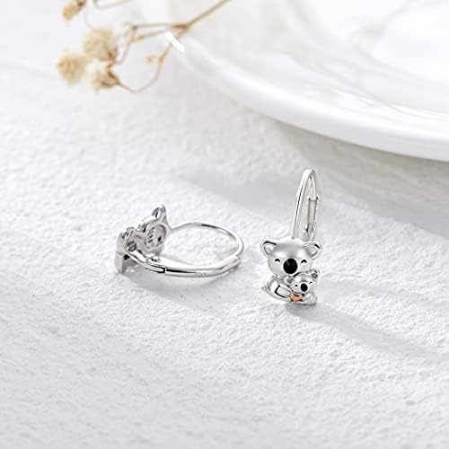 Elephant/koala/Fox Leverback Earrings for Women Girls Sterling Silver Cute Animals Earrings Mother Daughter Jewellery Gift