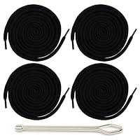 4 Stück Kordel für Jogginghose mit Einfädelhilfe, 160 cm Baumwolle Polyester Kordelenden Ersatz mit Metallenden, Zugschnur für Hoodie, Shorts, Sporthosen, Jacken, Taschen, Vorhänge, DIY Nähzubehör