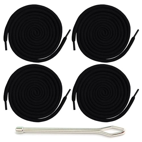 4 Stück Kordel für Jogginghose mit Einfädelhilfe, 160 cm Baumwolle Polyester Kordelenden Ersatz mit Metallenden, Zugschnur für Hoodie, Shorts, Sporthosen, Jacken, Taschen, Vorhänge, DIY Nähzubehör