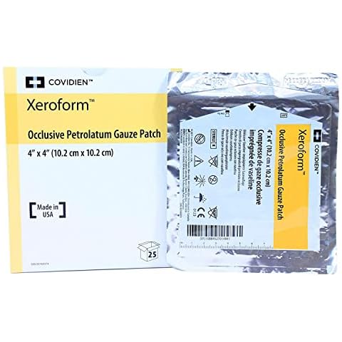 Xeroform Petrolatum Dressing Patch - 4 X 4 Inches, 25 ea (1 Pack) Cover