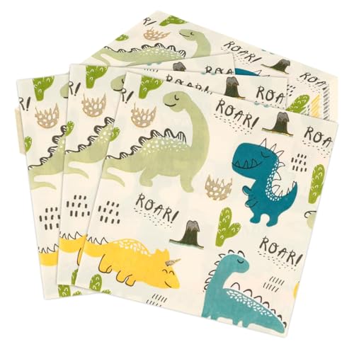 YAZWUR 40 Serviettes Dinosaure Anniversaire Enfant Décoration Douces Sans Décoloration (33 x 33...