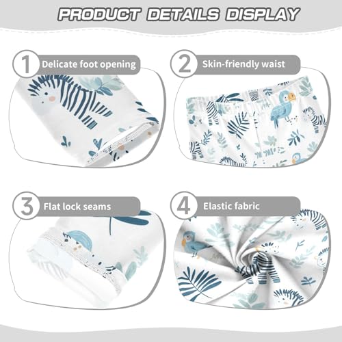 Zebras Girls' Leggings Toddler Doodles Parrots Kids Yoga Pants Dance Active Tights 4T3