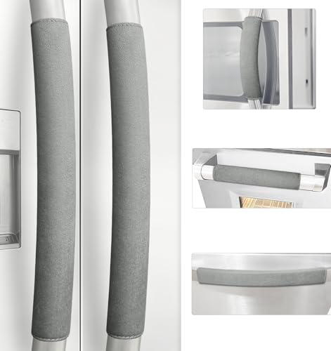 Refrigerator Door Handle Covers, Set of 5, Non-Slip Appliance Handle Covers, Washable Fridge Handle Covers, Keep Your Kitchen Clean, Freezer Microwave Oven Dishwasher Handle Protector(Dark Gray)