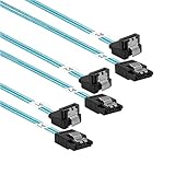 ADCAUDX SATA-III Cable:24 Inches,3-Pack SATA 90-Degree Cable SATA Right-Angle Cable Thin SATA Cable 2Ft SATA 6-Gbps Cable for SDD,HDD,Computer Blue (0.6M)