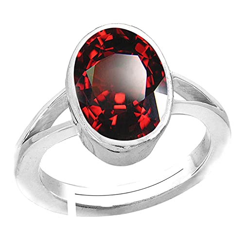 7.25 CARAT Gomedhikam 100% Natural Hessonite Ceylon Gomed Stone with Lab Certified hessonite Garnet Silver Ring By Kartik Gems