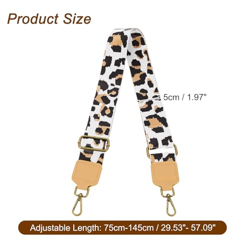 Image of uxcell Wide Shoulder Strap, 5cm Adjustable Purse Strap Replacement Crossbody Strap for Shoulder Bag Handbag, Camel, Bronze Square Mouth Buckle