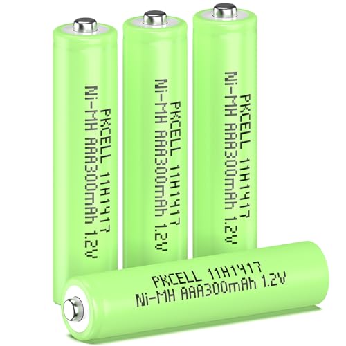 PKCELL AAA Wiederaufladbare Batterie 300mAh NI-MH 1.2V Batterie,vorgeladene Batterie für Garten Solar Licht Lampe,4 Stück PKCELL AAA Wiederaufladbare Batterie 300mAh NI-MH 1.2V Batterie,vorgeladene Batterie für Garten Solar Licht Lampe,4 Stück
