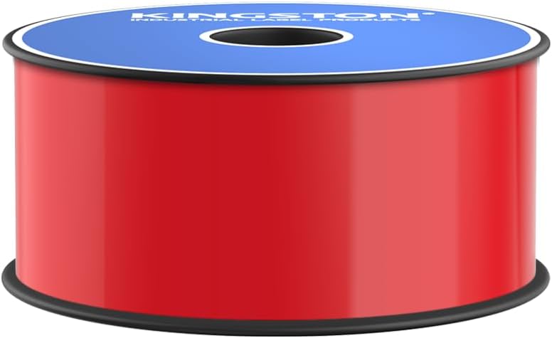 Kingston Premium Vinyl Label Tape, Red, 2" x 150', Compatible with LabelTac Printers, DuraLabel, VnM SignMaker, SafetyPro, Viscom and Other Printers