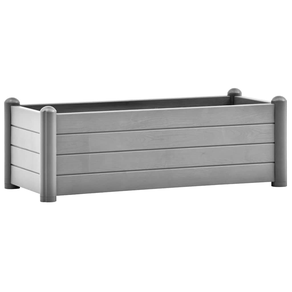 Vidaxl Grey Garden Raised Bed Indoor Outdoor Patio Terrace Backyard Lawn Decor Flower Plant Box Pot Planting Bed Planter Pot Pp Stone