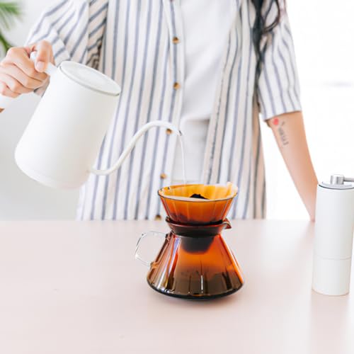 Image of Coffee Filters #2, 400Pcs Unbleached 2 Cone Filters Paper | Natural Wood Pulp, Disposable, Tear Resistant Coffee Filter for Pour Over and Drip Coffee Maker