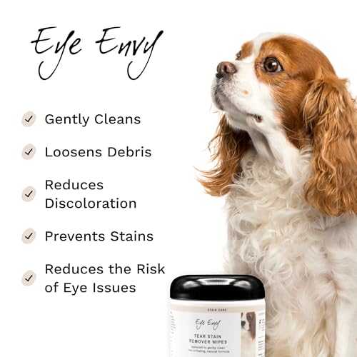 Eye Envy Tear Stain Wipes for Dogs. Textured to Gently Clean. Presoaked in 100% Natural Formula. Recommended by AKC Breeders, Vets, Groomers. Treats The Cause of Staining. USA Made. 60 Dog Eye Wipes - Image 3