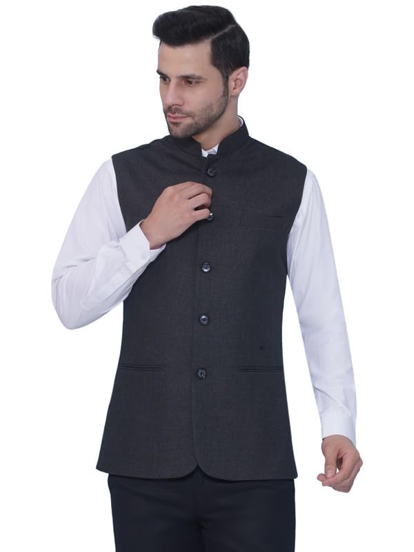 Formal Ethnic Vest for Men | Nehru Formal Coat Regular Fit Mandarin Collar | Vest with Pockets | Traditional and Festive Ethnic Vest