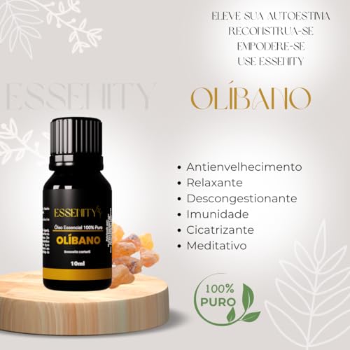 Óleo Essencial de Olíbano Premium Frankincense 100% Puro - Propriedades Relaxantes, Revitalizantes e