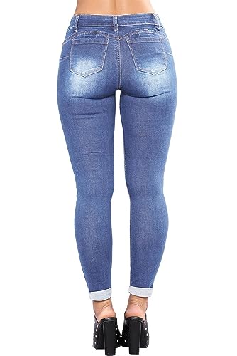 Womens Stretchy Ripped Skinny Jeans High Waisted Boyfriend Distressed Denim Pants Leggings3