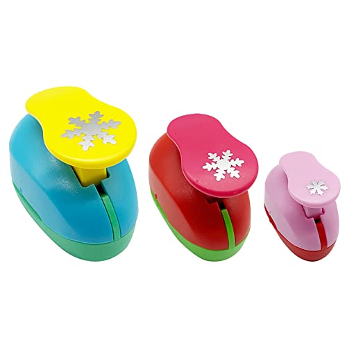 Eylkeup Troqueladora Ronda, 3 piezas de punzones de papel de círculo creativo Puncher Motivo 9 mm 16 mm 25 mm para papel de bloc de notas (Nieve) Color Aleatorio… thumbnail