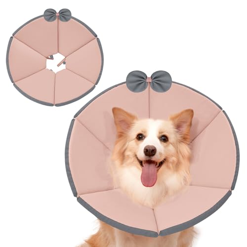 Image of MAXFUT Soft Dog Cone Collar,Foam Cone for Dogs to Stop Licking After Surgery,Non Inflatable Dog Donut Cone (Pink, XXXL)