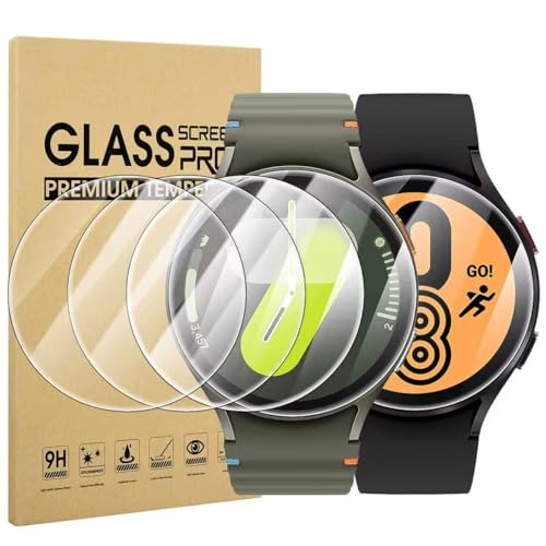 Suoman 4-Pack Screen Protector for Samsung Galaxy Watch 7/6/5/4 44mm Tempered Glass Protectors Perfectly Fit for Galaxy 44mm Smartwatches