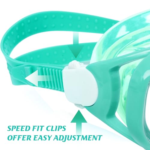 Image of Kids Swim Goggles Snorkel Diving Mask for Boys Girls Ages 5-15, Two-Color Anti-Fog Swimming Goggles with Nose Cover